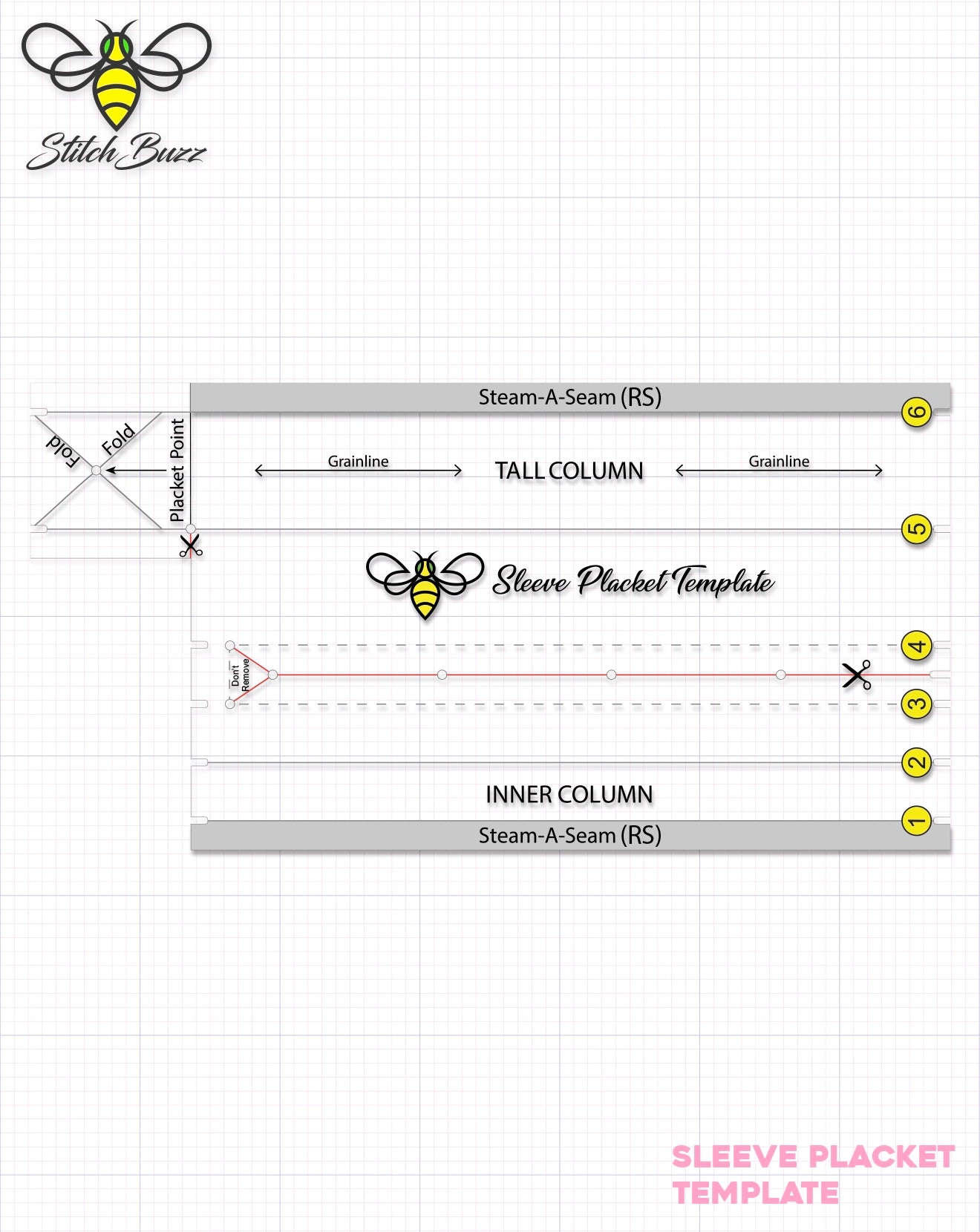 Sleeve Placket Template – Sweetie Bird